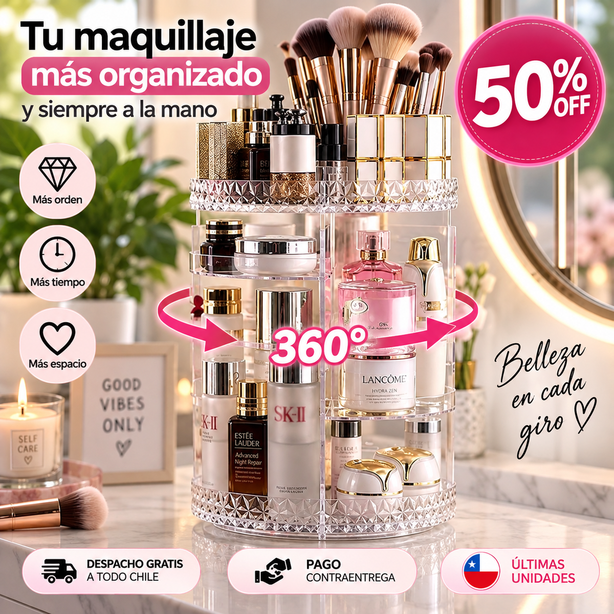Organizador de Maquillaje 360°